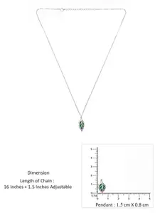 KAI JEWEL 925 Sterling Silver Rhodium-Plated Leaf Shaped Pendant With Chain