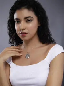 DIAVO 925 Sterling Silver Rhodium-Plated Blossom Of My World Pendant With Chain