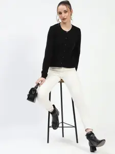 Madame Women Round Neck Cardigan Sweaters