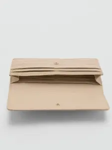 MANGO Women Croc Textured Envelope Wallet