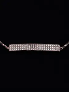 PANASH 925 Sterling Silver Rose Gold-Plated CZ-Studded Charm Bracelet