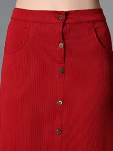 The Roadster Lifestyle Co Embellished A-Line Midi Skirt