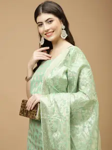 Meena Bazaar Art Silk Unstitched Dress Material
