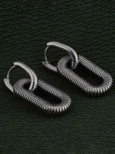 PALMONAS Silver Plated Stainless Steel Drop Earrings