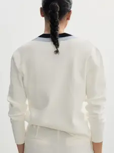 MANGO Striped-Detailed Sweater