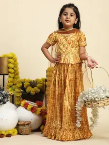 Cutiekins Girls Printed Ready to Wear Lehenga & Blouse With Dupatta