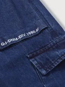 Gini and Jony Boys Typography Washed Denim Regular Fit Shorts