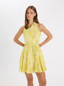 DeFacto Floral Print Fit & Flare Mini Dress