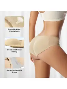 CareDone Pack of 2 Women High Rise Breathable Padded Butt Enhancing Lifter Shapewear