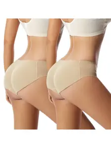 CareDone Pack of 2 Women High Rise Breathable Padded Butt Enhancing Lifter Shapewear