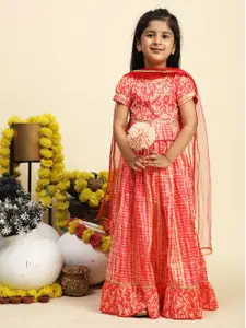 Cutiekins Girls Printed Ready to Wear Lehenga & Blouse With Dupatta