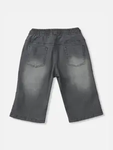 Gini and Jony Boys Typography Washed Denim Regular Fit Shorts