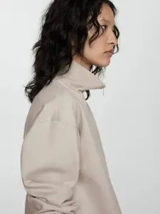 MANGO Half-Zipper Pullover Sweatshirt