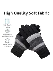 LOOM LEGACY Men Striped Acrylic Winter Gloves