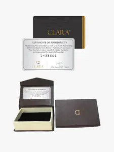 Clara 925 Sterling Silver Rhodium-Plated CZ Studded Contemporary Pendant With Chain