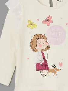 Juniors by Lifestyle Girls Graphic Printed Round Neck Cotton T-shirt