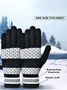LOOM LEGACY Men Checked Acrylic Winter Gloves