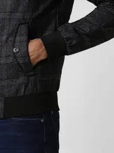 Van Heusen Men Checked Mock Collar Tailored Jacket