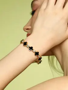 SOHI Gold Plated Artificial Stones Wraparound Bracelet
