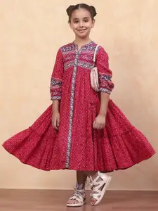 Biba Girls Ethnic Motifs Printed A-Line Dress