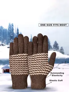 LOOM LEGACY Men Checked Acrylic Winter Gloves