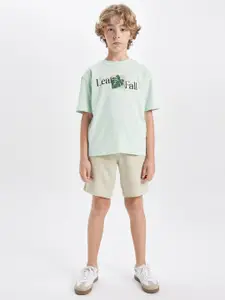 DeFacto Boys Typography Printed Round Neck Cotton T-shirt