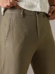 Banana Club Men Relaxed Fit Linen Trousers