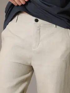 Banana Club Men Relaxed Fit Linen Trousers