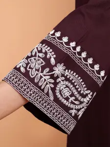 Atha Fashion Women Floral Embroidered Thread Work Pure Cotton Thread Work Kurti