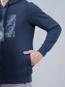 Cantabil Men Typography Printed Hood Pullover Sweatshirt