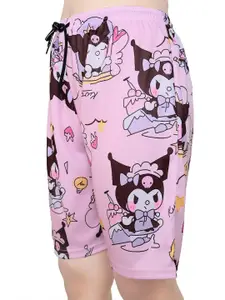 BAESD Girls Graphic Printed Lapel Collar Shirt with Shorts