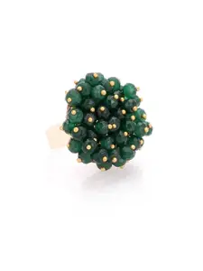 D'oro Euphemia Beaded Adjustable Finger Ring