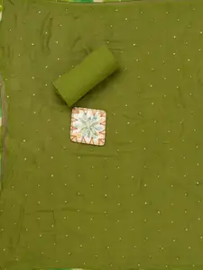 Koskii Geometric Printed Mirror Work Unstitched Dress Material