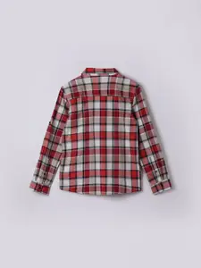 Fame Forever by Lifestyle Boys Spread Collar Tartan Checked Cotton Casual Shirt