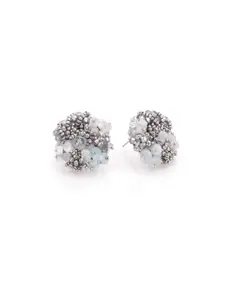 D'oro Contemporary Stone Studded Studs