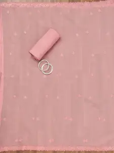 Koskii Floral Embroidered Sequinned Tissue Unstitched Dress Material