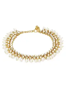 OOMPH Kundan Studded & Pearl Anklets
