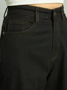 GUTI Women Wide Leg High-Rise Stretchable Jeans