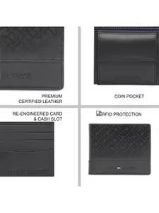 Tommy Hilfiger Men Textured Leather Two Fold Wallet
