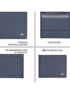 Tommy Hilfiger Men Abstract Leather Two Fold Wallet