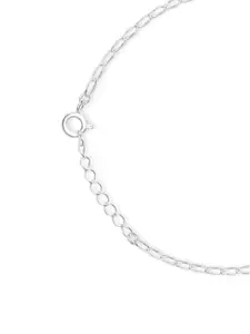 Zavya 925 Sterling Silver Rhodium-Plated Evil Eye Link Bracelet