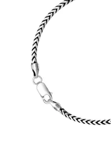 Zavya Men 925 Sterling Silver Rhodium-Plated Link Bracelet