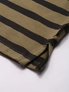 The Roadster Lifestyle Co. Striped Polo Collar Pure Cotton T-shirt