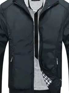 StyleCast x Revolte Men Stand Collar Insulator Bomber Jacket