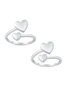 Sangria 925 Sterling Silver Heart Shape Toe Rings