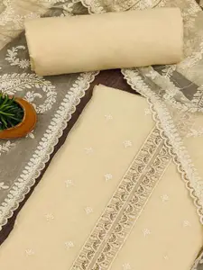 Peachmode Floral Embroidered Sequinned Organza Unstitched Dress Material