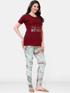 Be You Women Maternity Tie and Dye Night suit