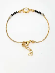 NVR Gold-Plated Stone Studded & Beaded Bracelet Mangalsutra