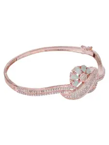 ANIKAS CREATION Rose Gold-Plated American Diamond Studded Bangle-Style Bracelet