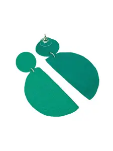 Sangria Geometric Shaped Fabric Dangler Earrings